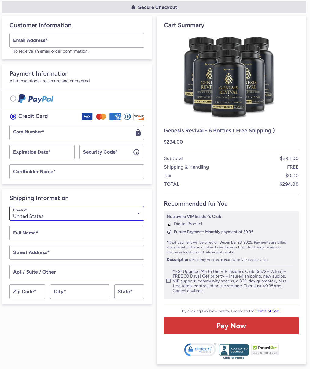 Genesis Revival Order - Buy Now